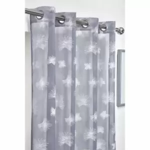 Emma Barclay Whisper Eyelet Voile Curtain 57x54" Silver (pair)