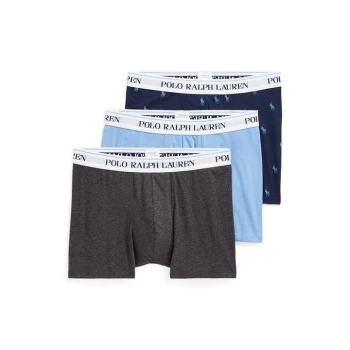 Polo Ralph Lauren Logo 3 Pack Boxers - Hthr/NvyAOP/Blu