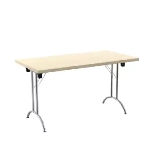 One Union Folding Table 1400 X 700 Chrome Frame Maple Rectangular Top