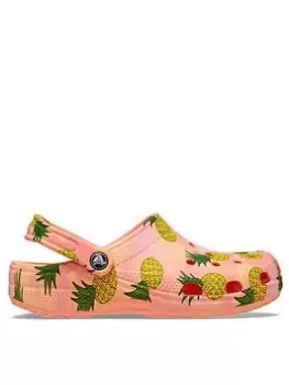 Crocs Retro Resort Pineapple Flat Shoes, Orange, Size 5, Women