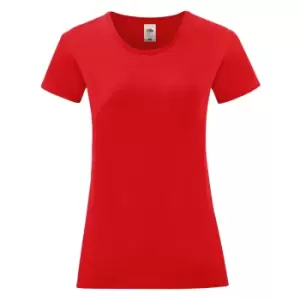 Fruit Of The Loom Womens/Ladies Iconic T-Shirt (XXL) (Red)