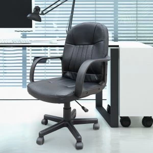 HOMCOM Swivel Executive Office Chair PU Leather Computer Desk Chair Office Furniture - Black