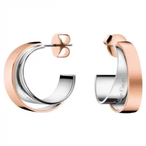 Calvin Klein Two Colour Unite 3/4 Hoop Earrings