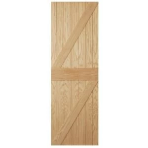 Ledged Braced Oak Veneer Oak Veneer Unglazed External FrontBack Door H1981mm W838mm