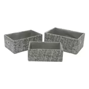 Jvl Urban Set Of 3 Rectangle Paper Storage Baskets