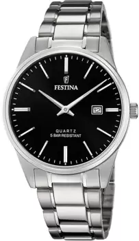 Festina Watch Two Hands Date Mens - Black