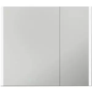 Loops - 800 x 700mm IP44 LED Twin Bathroom Mirror Cabinet - Bluetooth Speaker & Demister