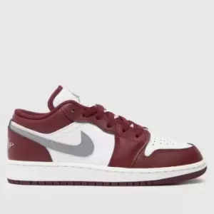 Jordan Air Jordan 1 Low, Cherrywood Red/Cement Grey-White, size: 3, Unisex, Trainers, 553560-615