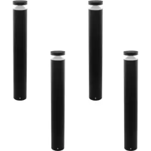 4 PACK IP44 Outdoor Bollard Light Black Cast Aluminium 11W LED Lamp Post