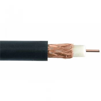 Zexum Black Single 0.65mm Copper RG59 CCTV Coax Cable With Solid PE and CCA Braid - 50 Meter