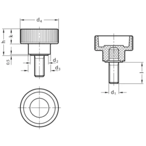 GN421-M5-15 Knurled Thumb Screw