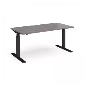 Elev8 Touch straight sit-stand desk 1600mm x 800mm - Black frame, grey