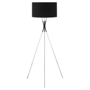 Homcom Modern Tripod Floor Lamp With Fabric Lampshade