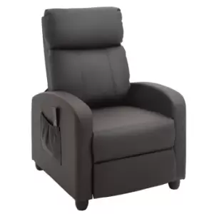 Homcom Recliner Sofa Chair PU Faux Massage Armchair With Remote Control Brown