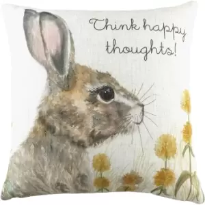 Evans Lichfield Woodland Hare Cushion Cover (One Size) (Natural/Brown/Yellow)