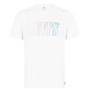 Levis Serif Gradient Logo T Shirt - White