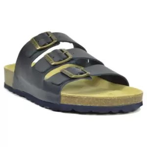 Sanosan Mens Lisbon Leather Sandals (9 UK) (Navy)