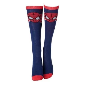 Marvel Comics Spider-Man Adult Female Face Mask Close-up Knee High Socks