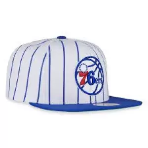 Mitchell And Ness Nba Retro Pinstripe Snapback Philadelphia 76Ers Philadelphia Blue Male Headwear HHSS3471-P76YYPPPWHIT