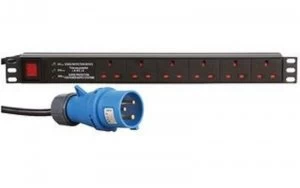 Dynamode PDU-6WS-H-SP-16CMDO - 1U 6 Way Horizontal 13A Switched PDU -