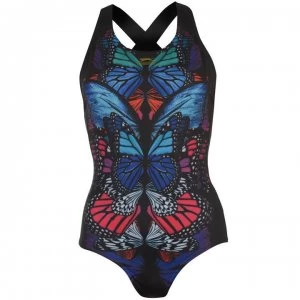 Slazenger Rebecca Adlington Curved X Back Swimsuit Ladies - Butterfly