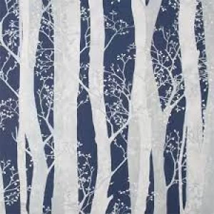 Fresco Dappled Trees Wallpaper Navy Paper