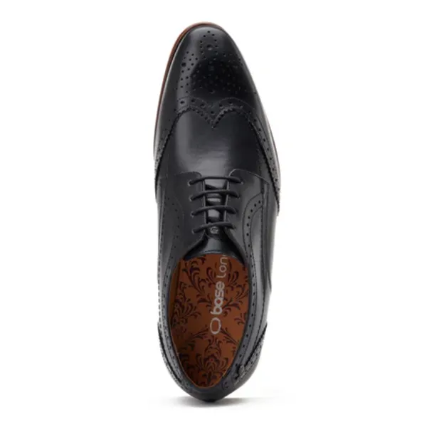 Base London Mens Barbera Formal Casual Brogues Shoes - UK 7 Black male GDE2775BLK7