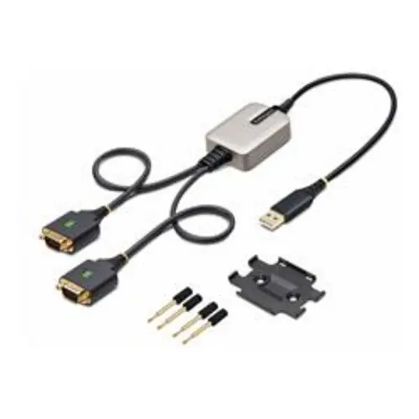 StarTech.com 2ft 2-Port USB to RS232 Serial Adapter 2P1FFC-USB-SERIAL