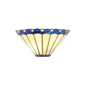 Tiffany Wall Lamp, 2 x E14, Blue, Crystal - Luminosa Lighting