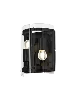 Wall Light, 2 Light E27, Matt Black