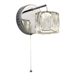 Integrated LED 1 Light Wall Light Chrome, Glass