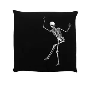 Grindstore Dancing Skeleton Filled Cushion (One Size) (Black)