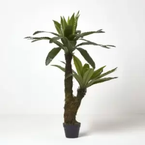 Artificial Bird's Nest Fern in Pot, 120cm Tall - Green - Homescapes