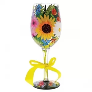 Wildflowers Wine Glass