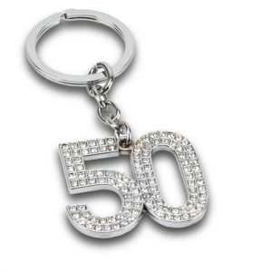 Birthdays by Juliana '50' Crystal Keyring