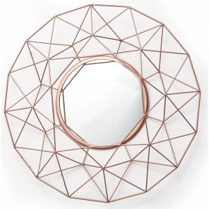 Geometric Mirror in Rose Gold 64cm