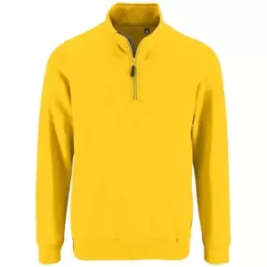 SOLS Mens Stan Contrast Zip Neck Sweatshirt (L) (Gold)