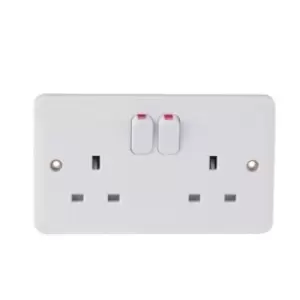 Schneider Lisse 13a 2 Gang Single-pole Switched Socket - GGBL3020