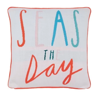 Joules Seas The Day Knit Cotton Cushion - Multi