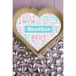 Personalised Best Mum Large Chocolate Heart Tray