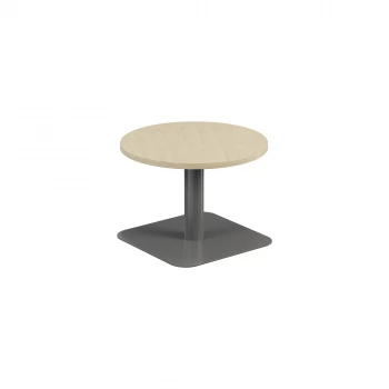 Contract 600mm Low Table - Maple Top and Silver Legs