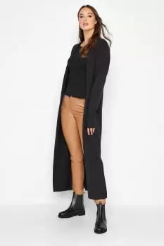 Tall Womens Black Long Sleeve Maxi Cardigan