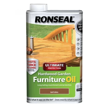 Ronseal Hardwood Garden Furniture Oil - Natural - 500ml