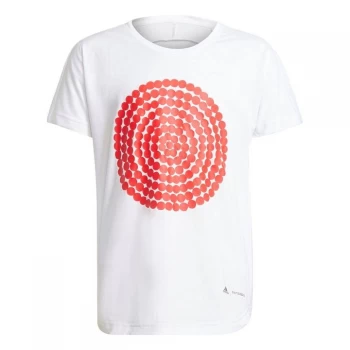 adidas Marimekko Graphic T Shirt Girls - White/Red