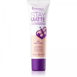 Rimmel Stay Matte Mousse Foundation Shade 091 Light Ivory 30ml