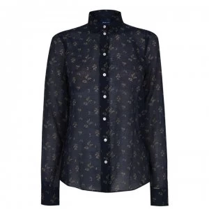 Gant Voile Cotton Silk Shirt - MARINE