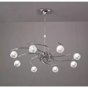 8 Bulbs G9 Telescopic Fragma Pendant, Polished Chrome