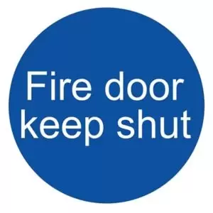 The House Nameplate Company Fire Door Keep Shut Fire Information Sign, (H)100mm (W)100mm