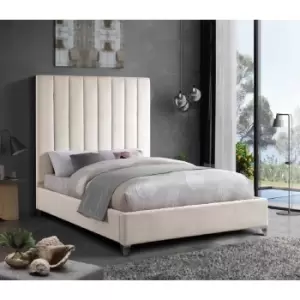 Alexo Bed Single Plush Velvet Cream