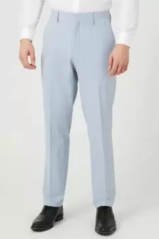 Mens Tailored Fit Pale Blue End On End Suit Trousers